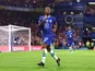 Chelsea winger Raheem Sterling celebrates scoring against Red Bull Salzburg on September 14, 2022.