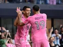 Luis Suarez and German Berterame celebrate an Inter Miami goal on May 24, 2026