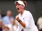 Barbora Krejcikova reacts at Wimbledon on July 13, 2024