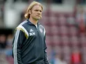 Robbie Neilson, head coach of Heart of Midlothian in during the pre-season friendly at Tynecastle Stadium on July 18, 2014