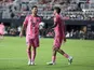 Lionel Messi and Rodrigo De Paul celebrate a victory for Inter Miami on July 30, 2025
