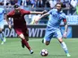 Roma's Kostas Manolas and Lazio's Lucas Biglia on April 30, 2017