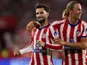 Atletico Madrid's Alex Baena celebrates with Marcos Llorente on August 29, 2026