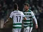 Sporting Lisbon's Paulinho celebrates scoring their first goal with Pablo Sarabia on February 2, 2022