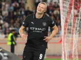 Erling Haaland of Manchester City during his side's match against Monaco, on October 1, 2025