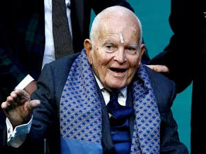 Ian Holm pictured in April 2019