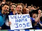 Chelsea fans welcome Jose Mourinho back to Stamford Bridge for first time in 2010.