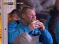 Wayne Shaw eats a pie during the FA Cup game between Sutton United and Arsenal on February 20, 2017