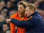 Wout Weghorst talks to Netherlands boss Ronald Koeman on March 23, 2018