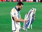 Real Madrid's Nacho Fernandez with the Champions League trophy on June 1, 2024