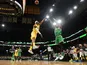 Boston Celtics forward Semi Ojeleye (37) shoots the ball over Los Angeles Lakers guard Kentavious Caldwell-Pope (1) during the second half at TD Garden on January 21, 2020
