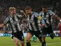 Harvey Barnes celebrates Newcastle United goal