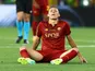 Roma midfielder Nemanja Matic looks dejected after losing the Europa League final on May 31, 2023