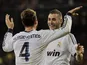 Real Madrid's Sergio Ramos and Karim Benzema celebrate on November 17, 2012
