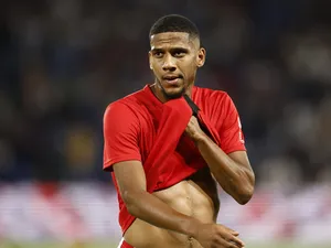OGC Nice's Jean-Clair Todibo during the warm up before the match  on December 9, 2023