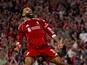 Mohamed Salah of Liverpool celebrates scoring against Bournemouth, on August 15, 2025