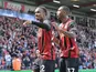 Bournemouth's Eli Junior Kroupi celebrates with Rayan on May 3, 2026