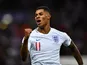 England's Marcus Rashford celebrates scoring their fourth goal on November 14, 2019