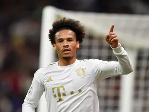 Leroy Sane celebrates scoring for Bayern Munich on September 7, 2022