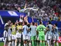 Lionel Messi and Argentina teammates