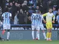 Huddersfield Town's Karlan Grant celebrates scoring their first goal on February 29, 2020