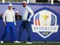 Thomas Bjorn of Europe watches his drive on the 1st tee with partner Martin Kaymer during the Morning Fourballs of the 2014 Ryder Cup on the PGA Centenary course at Gleneagles on September 27, 2014
