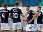 Millwall's Ryan Leonard celebrates with teammates after scoring against Cheltenham Town in the EFL Cup on September 15, 2020