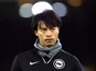 Brighton & Hove Albion's Kaoru Mitoma during the warm up before the match on December 21, 2023