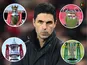 Mikel Arteta/four trophies composite
