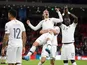 France's Antoine Griezmann celebrates qualifying for the Euro 2020 finals with team mates on November 17, 2019