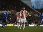 Stoke captain Ryan Shawcross stands dejected after his own goal for Everton on December 15, 2012