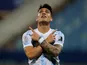 Argentina's Lautaro Martinez celebrates after scoring their second goal on July 3, 2021