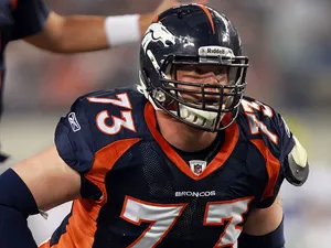 Chris Kuper #73 of the Denver Broncos at Cowboys Stadium on August 11, 2011