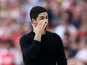 Arsenal manager Mikel Arteta reacts on May 14, 2023