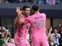 Luis Suarez and German Berterame celebrate an Inter Miami goal on May 24, 2026