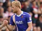 Jayden Stockley in action for Exeter City in the League Two playoff semi-final on May 12, 2018