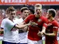 Manchester United midfielder Scott McTominay shows his anger during the International Champions Cup clash with Tottenham Hotspur on July 25, 2019