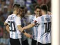 Argentina players celebrate during their international friendly with Haiti in June 2018