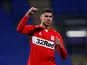 Middlesbrough striker Ashley Fletcher celebrates scoring against Bolton on April 9, 2019