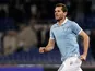 Lazio's Senad Lulic celebrates scoring on February 25, 2013