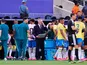 Carlo Ancelotti, head coach of Brazil, talk to his team
