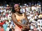 Serena Williams celebrates winning the French Open in 2015