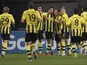 An assortment of Borussia Dortmund players celebrating on November 21, 2012