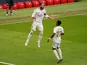 Real Madrid captain Sergio Ramos celebrates scoring on July 5, 2020