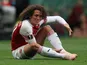 Matteo Guendouzi goes down during the Europa League group game between Sporting Lisbon and Arsenal on October 25, 2018