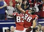 Atlanta TE Tony Gonzalez celebrates the first touchdown of the game against Seattle on January 13, 2013