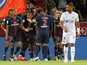 Adrien Rabiot celebrates scoring the second during the Ligue 1 game between Paris Saint-Germain and Caen on August 12, 2018