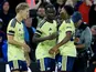 Bukayo Saka celebrates after scoring for Arsenal on August 31, 2026