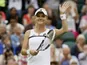 Agnieszka Radwanska of Poland celebrates after beating Mathilde Johansson of France during their Women's second round singles match on June 27, 2013