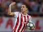 Daniel Podence celebrates scoring for Olympiacos on September 18, 2019
